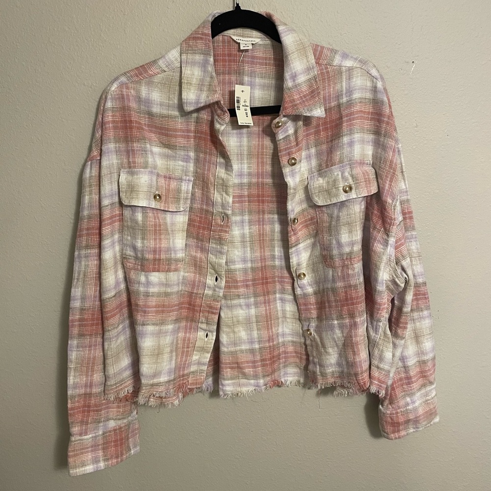 NWT Aeropostale Plaid Cropped Flannel